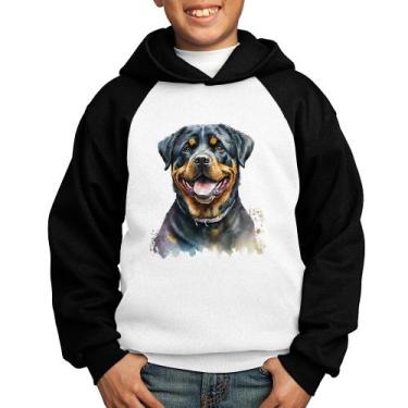 Imagem de Moletom Infantil Cachorro Rottweiler - Foca na Moda, Branco, Preto, 6