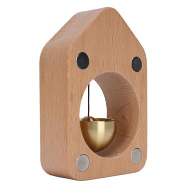 Imagem de Sino da Porta da Loja, Sino de Bronze de Madeira de Faia Com Som Agradável, Instalação Fácil e Design Atraente, Adequado para Espaços Comerciais, Apartamentos ou Portas de