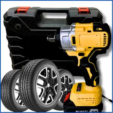 Imagem de Parafusadeira Chave De Impacto Bivolt Com Duas Baterias De Lítio 48v -
