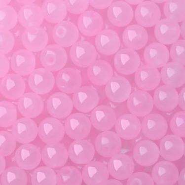Imagem de NUKAYAI 500 peças de contas de vidro rosa de 8 mm para pulseiras e colares, contas redondas de cristal para pulseiras, kits de fabricação de joias, brinco, artesanato DIY (rosa)