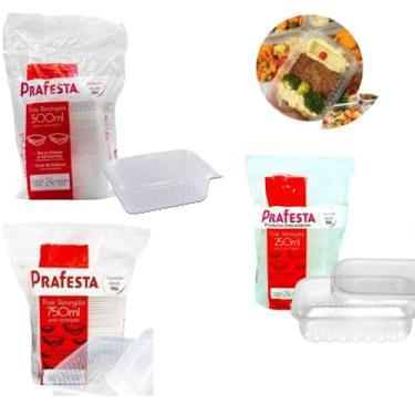 Imagem de Kit Potes Descartáveis Freezer Marmita Microondas PraFesta (Médio)