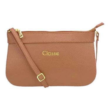 Imagem de Bolsa Feminina Classe Couro Alça Tiracolo Pequena, Nocciola