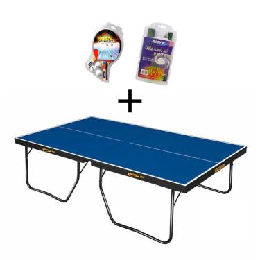 Imagem de Mesa de ping pong mdf 25mm 1090 klopf + kit Raquetes e Bolinhas 5055 + Suporte master c/ Rede 5034