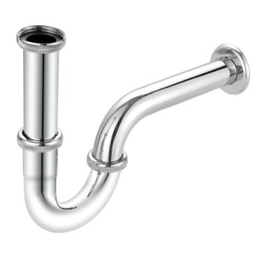 Imagem de IEUDNS Sifão de Drenagem de Pia de aço Inoxidável, Tubo de Drenagem de Pia Ajustável para Lavatório, Cozinha, Dormitório E Banheiro, 40cm