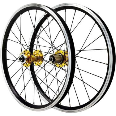 Imagem de 20in 406/451 BMX WheelSet Dupa de parede dupla Alumínio Bords Disc Brente de disco Remessão rápida 24 horas para 7-12 Cassete de velocidades Velas Bike de Mountain Bike e Rodas traseiras, az