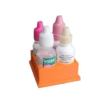Imagem de Znet3D Organizador e armazenamento de frascos de colírio – Suporte de 4 compartimentos (laranja)