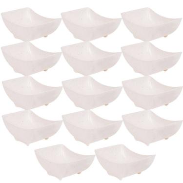 Imagem de Travessa de plástico retangular 510ml marmorizado com 14 unidades Plasutil ref. 4551