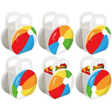 Imagem de OBUSATT 24 peças de lembrancinhas de festa de praia, caixas de lembrancinhas para aniversário, festa na piscina de verão, biscoitos, cupcake, lembrancinhas, para decorações de festa com tema havaiano tropical luau