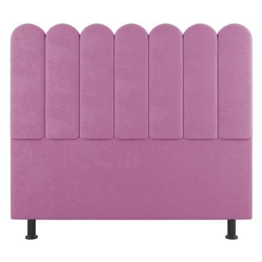 Imagem de Cabeceira Cama Box Solteiro Lana 100cm Suede Rosa - Abmaza