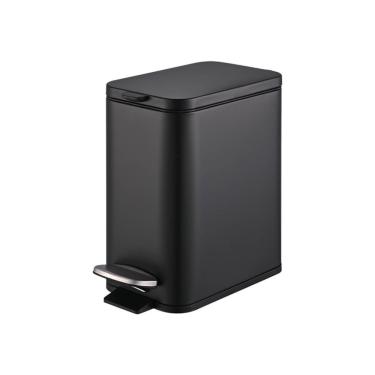 Imagem de Lixeira Retangular C- Pedal E Balde 5 L Aço Carbono Cor Preto Linha Frame Brinox