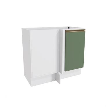 Imagem de Balcão De Canto Reto Celeste Kappesberg 100% Mdf 1 Porta Branco/verde 98cm