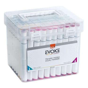 Imagem de Marcador Artístico Evoke Dual Marker Brw 80 Cores