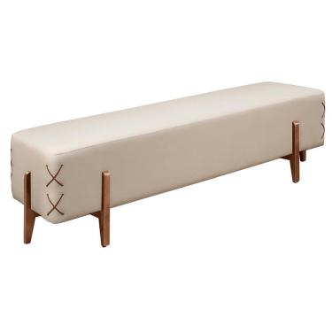 Imagem de Recamier Eros Luxo Madeira Maciça Castellar Móbile Corino Off White Corino Off White