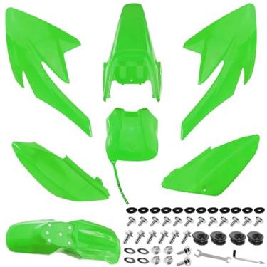 Imagem de PRO BAT Kit De Carenagem Plástico Com 7 Peças Para Para-Lamas Crf70 70F Crf Coolster 125Cc 110Cc Pit Bike, Verde