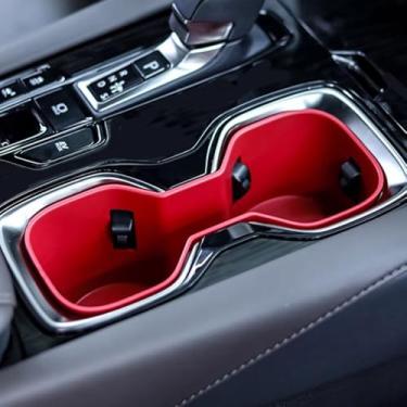 Imagem de Capa protetora para copo de água de silicone para controle central automotivo automotivo Lexus RX 2023-2025 RX350h RX450h+ RX500h RX Hybrid Automotive Center Console Interior Acessórios (Vermelho)