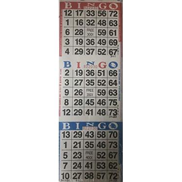 Imagem de 3on Cartões de papel de bingo vermelho, branco e azul (500 folhas de 25)