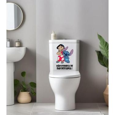 Imagem de Adesivo Para Vaso Sanitário Dê A Descarga - Stitch E Lilo - Lojinha Da