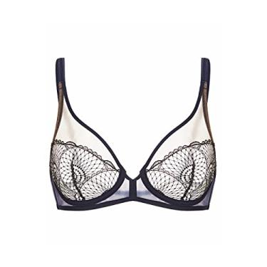 Imagem de Simone Perele Decote transparente feminino reflet, Meia-noite, 36B