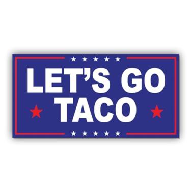 Imagem de Adesivo magnético Sutil Let's Go Taco Anti Engraçado Esquerda Feminista Justiça Social Direitos Humanos Preto Azul Ímã para Para-choques, Geladeira, Porta de Cruzeiro, Carro, Caminhão 19 x 9,5 cm