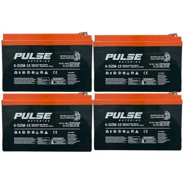 Imagem de  Bateria de Ciclo Profundo 12V 15Ah Pulse Kit com 4 