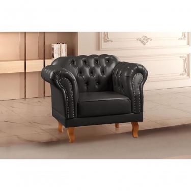 Imagem de Poltrona Duque Chesterfield Capitonê Cor:couro Ecológico Preto 300