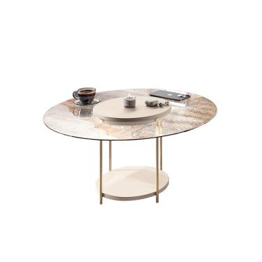 Imagem de Mesa de Centro Redonda com Vidro Centrale Pes em Aço EdeCasaMoveis