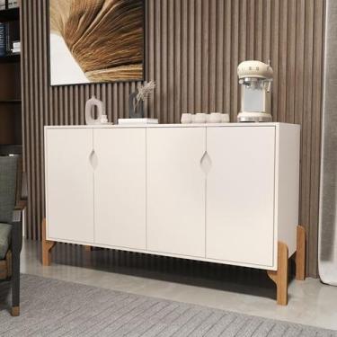 Imagem de Aparador Buffet Sala Tiffany 4 Portas Pés Madeira - Várias Cores - MJM