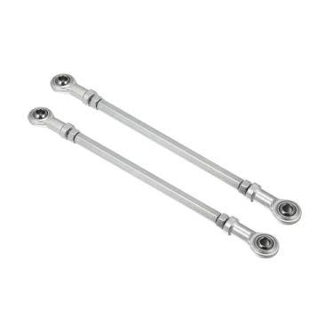 Imagem de A ABSOPRO 2 peças de 210 mm de comprimento 8 mm de diâmetro de furo ajustável junta esférica para quadriciclo elétrico 49cc Go Kart acessório coluna de direção suspensão de direção tom prateado