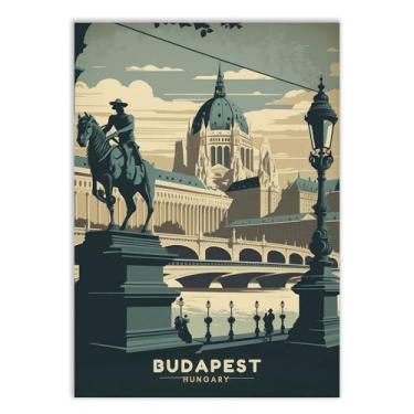 Imagem de Placa Decorativa Budapeste Hungria Viagem Europa Ilustração Decoração Poster Quarto Sala