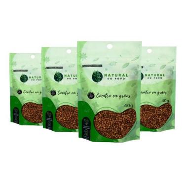Imagem de Coentro em Grãos Qualidade Superior Premium Kit 4 Pouch 40g - Natural 