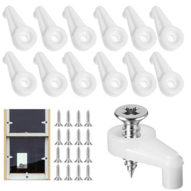 Imagem de 60 peças de clipes de vidro para porta de tempestade com parafusos clipe de tela de janela clipe de retentor de grade de janela clipes de vidro para fixação de janela espelho de porta ferragens para