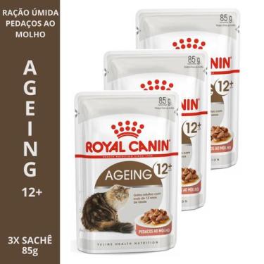 Imagem de Ração Royal Canin Kits com 1, 2, 3, 6 ou 12 Sachês Ageing 12 para Gato