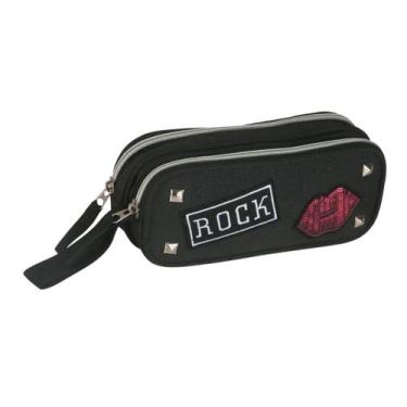 Imagem de Estojo Duplo Escolar Glitter Gang Rock Preto - Clio