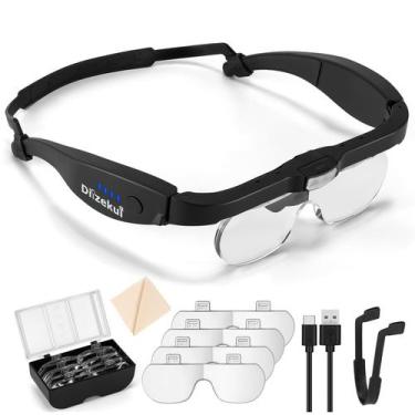 Imagem de Lupa Dilzekui 1.5X a 5.0X com luz e 4 lentes