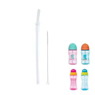 Imagem de Canudo para Reposição com Escova Limpeza Garrafinha Dino e Fresh Buba