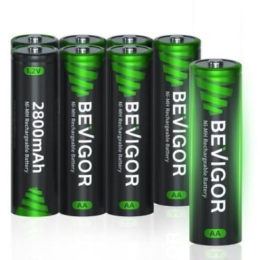 Imagem de Baterias recarregáveis BEVIGOR AA 2800mAh 1,2 V (pacote com 8)