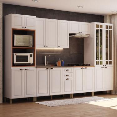 Imagem de Cozinha Completa Firenze 18 Portas 2 Gavetas com Vidro 6171.102 Branco - Indékes