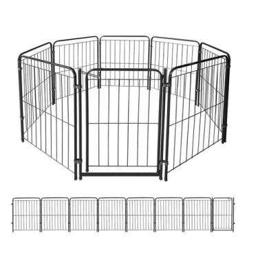 Imagem de Cercado Pet 7 Módulos Portão 83cm Utilyse Branco Preto Chiqueirinho Co