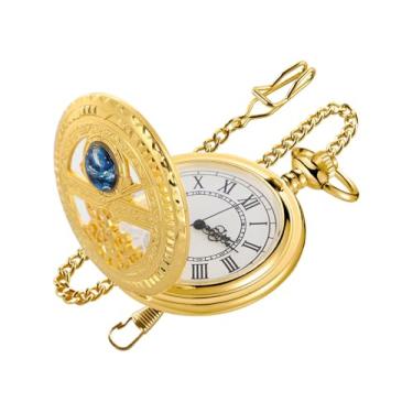 Imagem de Realpoo Relógio de bolso masculino de quartzo Three Small Gear, numerais arábicos, mostrador branco, relógio de bolso com corrente, CF-new22