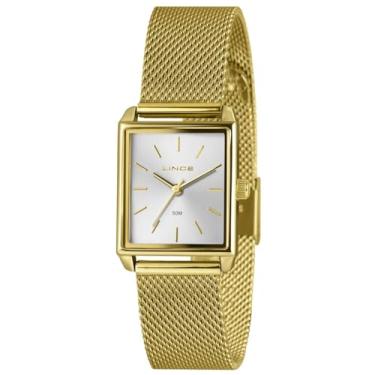 Imagem de Relógio Lince Feminino Ref: Lqg4766l25 S1kx Retangular Dourado