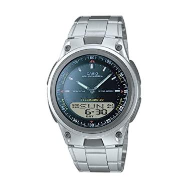 Imagem de Casio Relógio de bateria masculino AW80-1AV Forester Ana-Digi Databank 10 anos, Gray, AW-80D-1AV