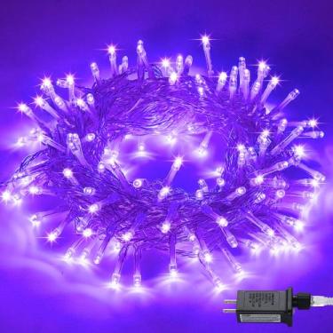 Imagem de Luzes de Natal JMEXSUSS Connectable 100 LED roxas