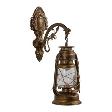 Imagem de Whtkoph Luminária de parede de vidro com lanterna, luminária de parede para iluminação de jardim, corredor, banheiro, com Flor