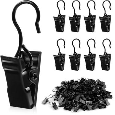 Imagem de Hamminy Clipes de luz de Natal cabides de metal para telhados de telhas, ganchos de calha, ganchos de aço inoxidável, clipes de cortina para decoração de festas de Natal e ambientes internos e