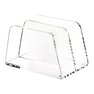 Imagem de Generic Organizador de correspondência de acrílico para mesa, envelope, suporte de papel, transparente, multiuso, moderno, suporte de correspondência para