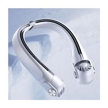 Imagem de Yofab Ventilador de pescoço portátil ventilador de pescoço sem lâminas ultra silencioso 3 velocidades USB recarregável ventilador mãos livres 3 velocidades para viagens de escritório