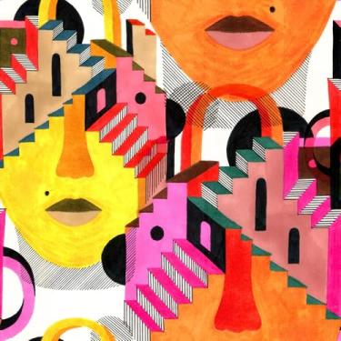 Imagem de Papel de parede de rosto abstrato escadaria 45 cm x 300 cm papel de contato amarelo laranja brilhante em papel de parede fácil de remover para sala de estar, banheiro, lavanderia, molduras