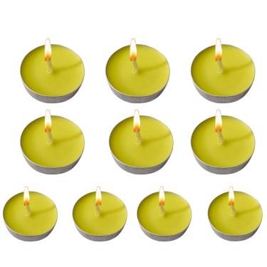 Imagem de Kit 10 Velas Amarelo Rechaud Parafina Decoração