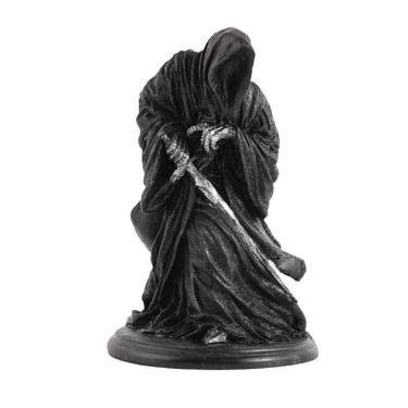 Imagem de Escultura Gothic Grim Reaper em resina de 15 cm com capa preta