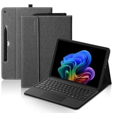 Imagem de Akkerds Capa compatível com Microsoft Surface Pro 12 2025, capa de vários ângulos de visualização com suporte fino para caneta 2, capa de couro para portfólio empresarial, preta